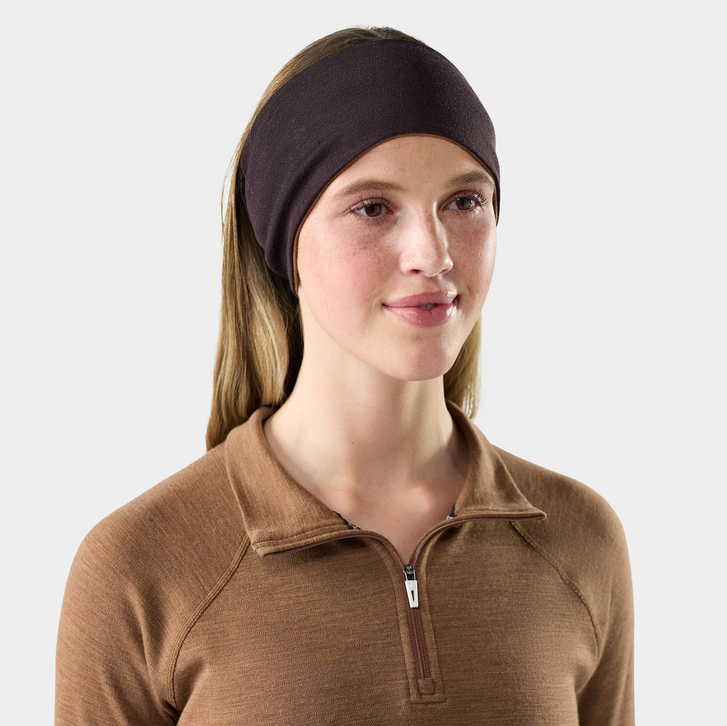 Merino Reversible Headband |Mocha Heather