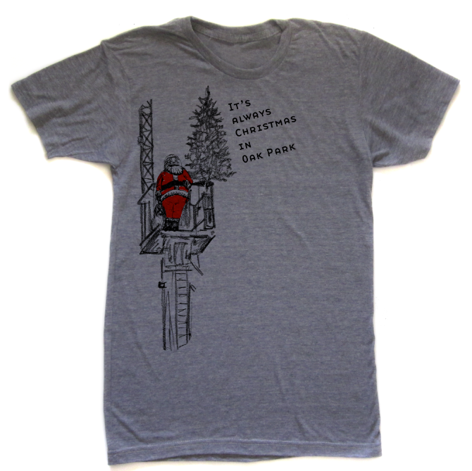 Always Christmas in Oak Park Tee | Tri-Gray