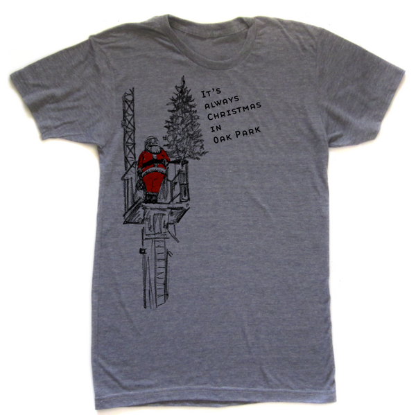 Always Christmas in Oak Park Tee | Tri-Gray