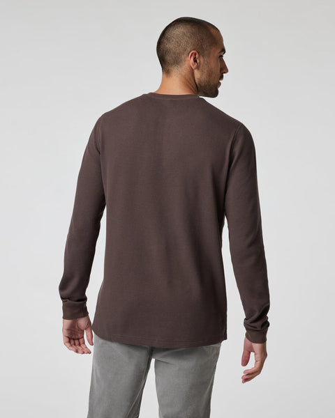 Men's Waffle Henley| Java