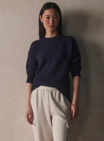 Women's Grady Boucle Knit Sweater| Evening Blue