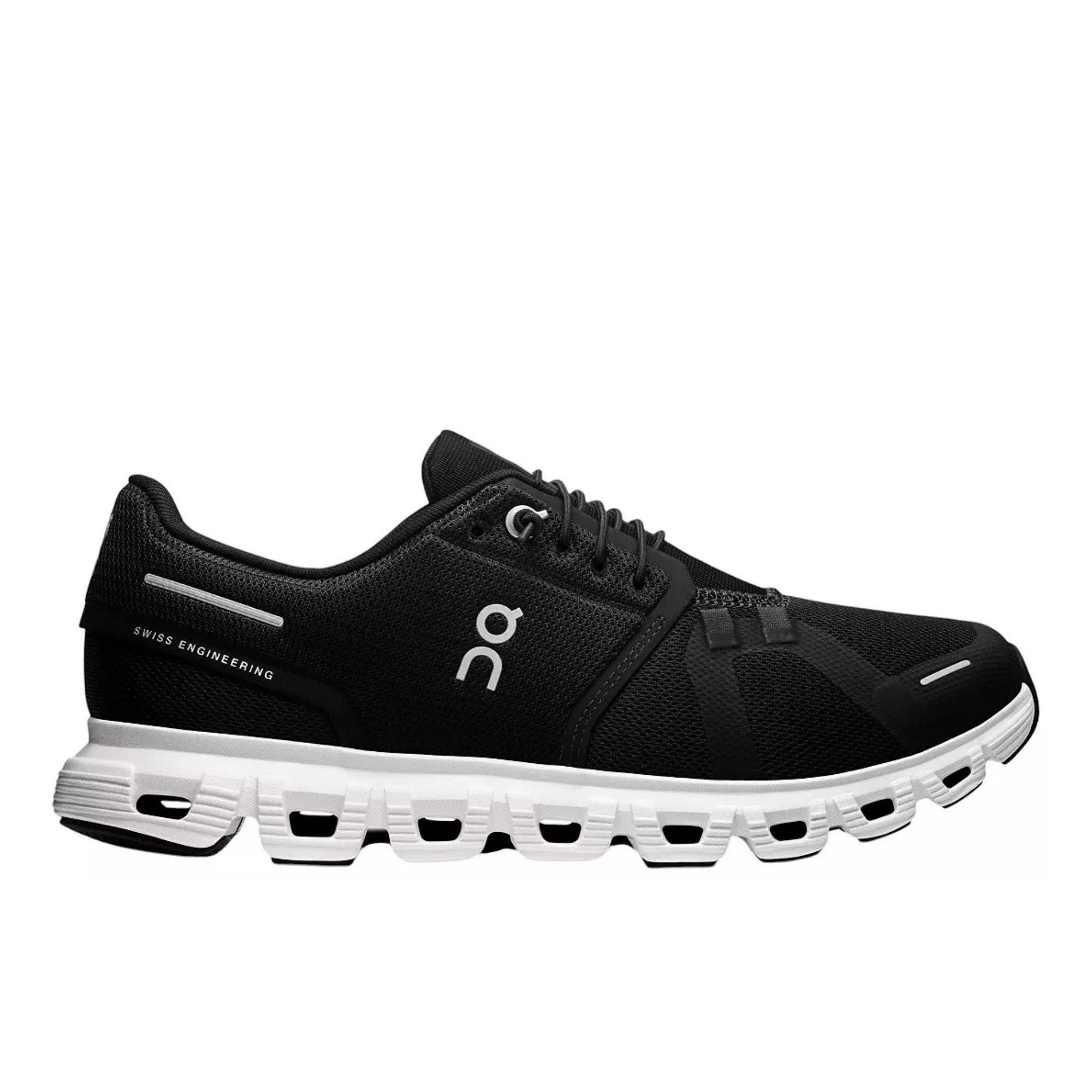 Black sneaker with white sole on a gray background, featuring the Chibinski brand.