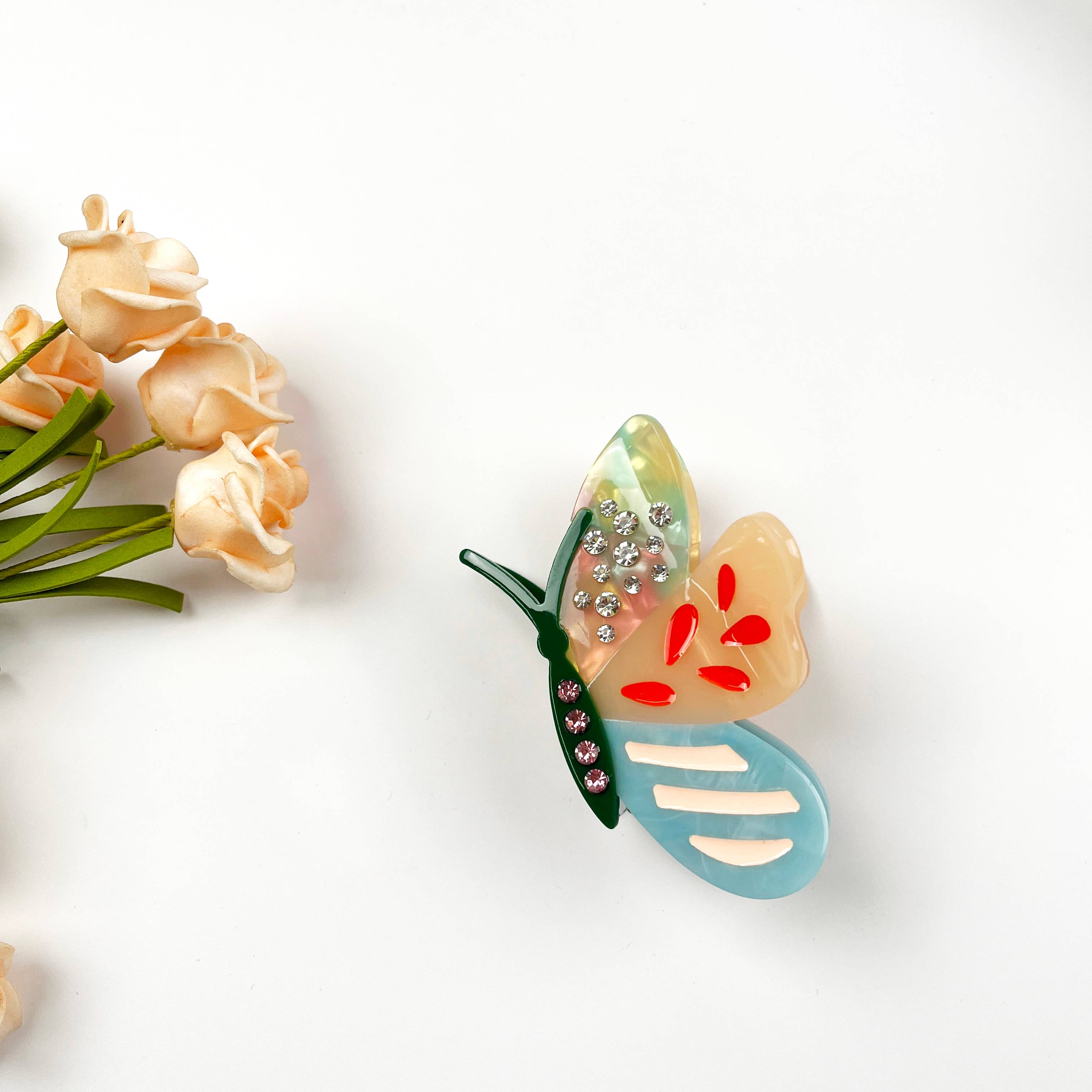 TheDivaSoap - Colorful Cartoon Butterfly Claw Clip Diamond Hair Clips