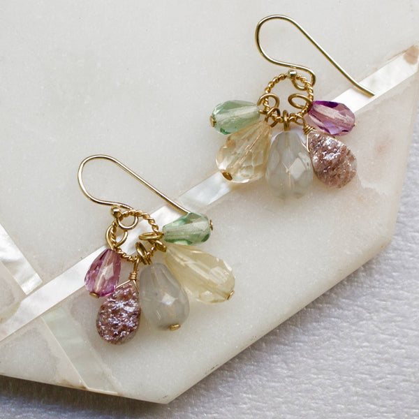 a.v. max - Semi Precious Cluster Earrings: Tundru