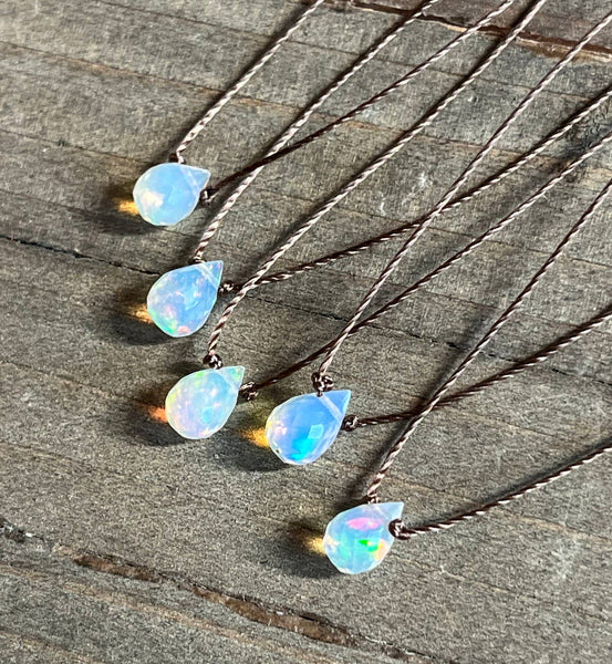 Ethiopian Opal Faceted Briolette Necklace