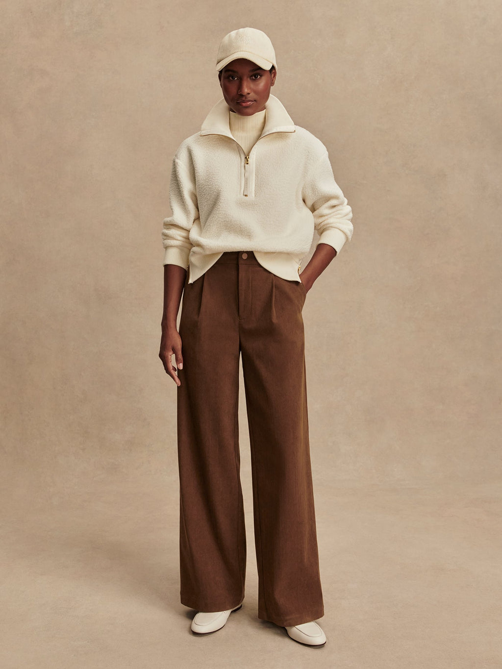 Women's Roselle Half Zip Fleece |Egret