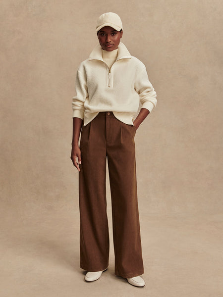 Women's Roselle Half Zip Fleece |Egret