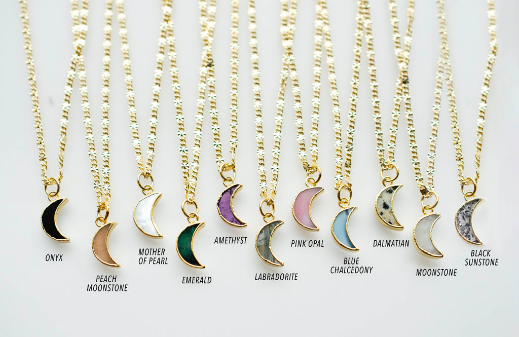 Moon Gemstone Pendant Necklace