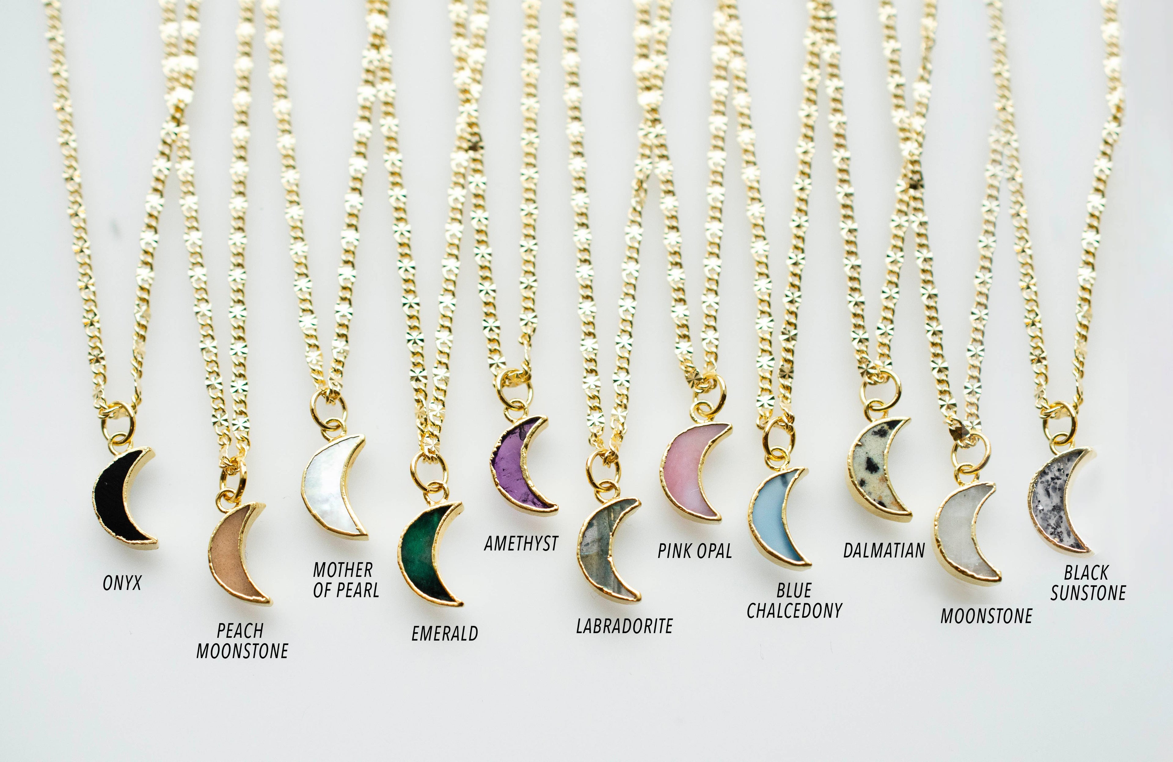 Moon Gemstone Pendant Necklace