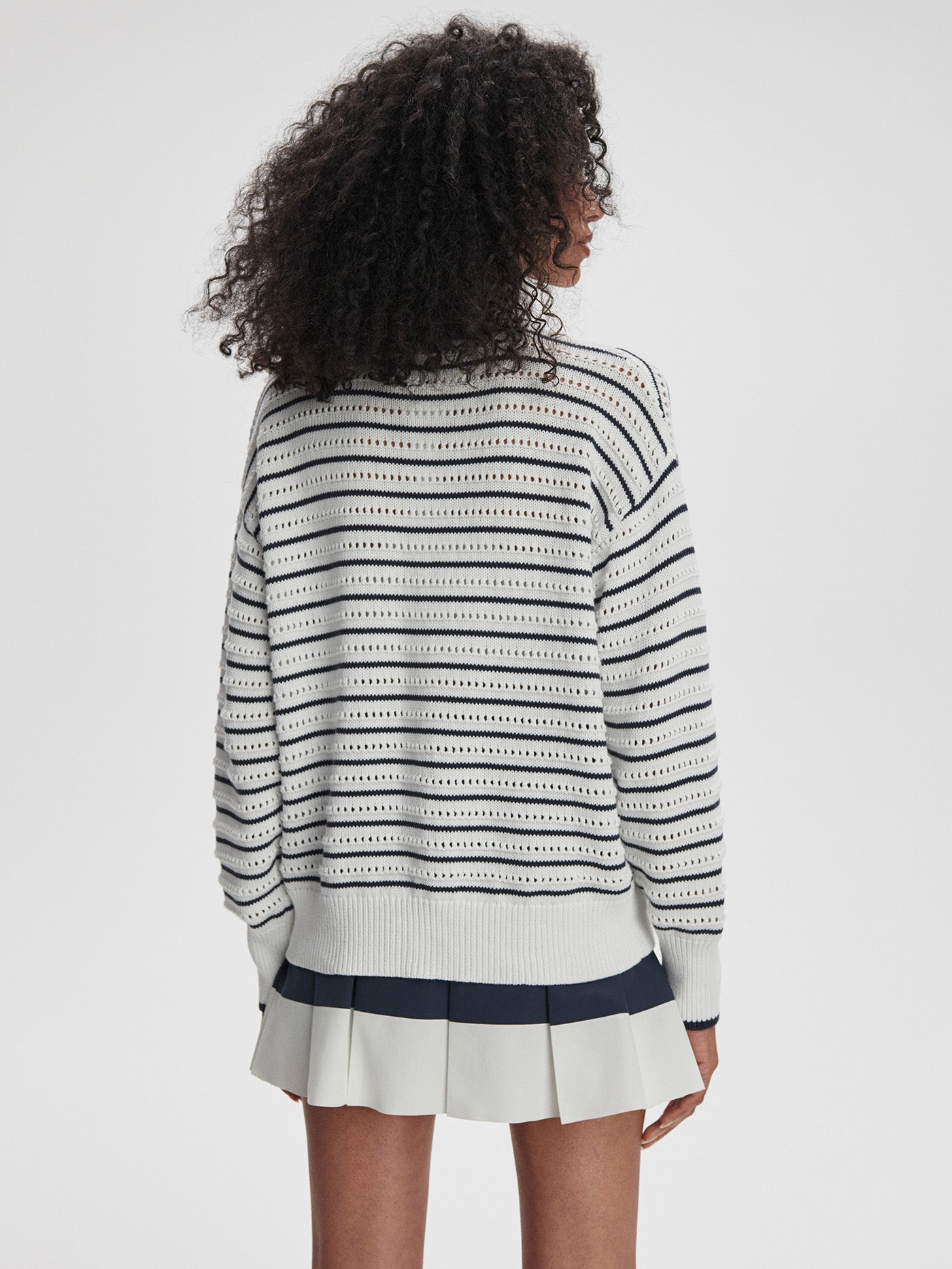 Women's Antonia Relaxed Cardigan | White/Blue Nights