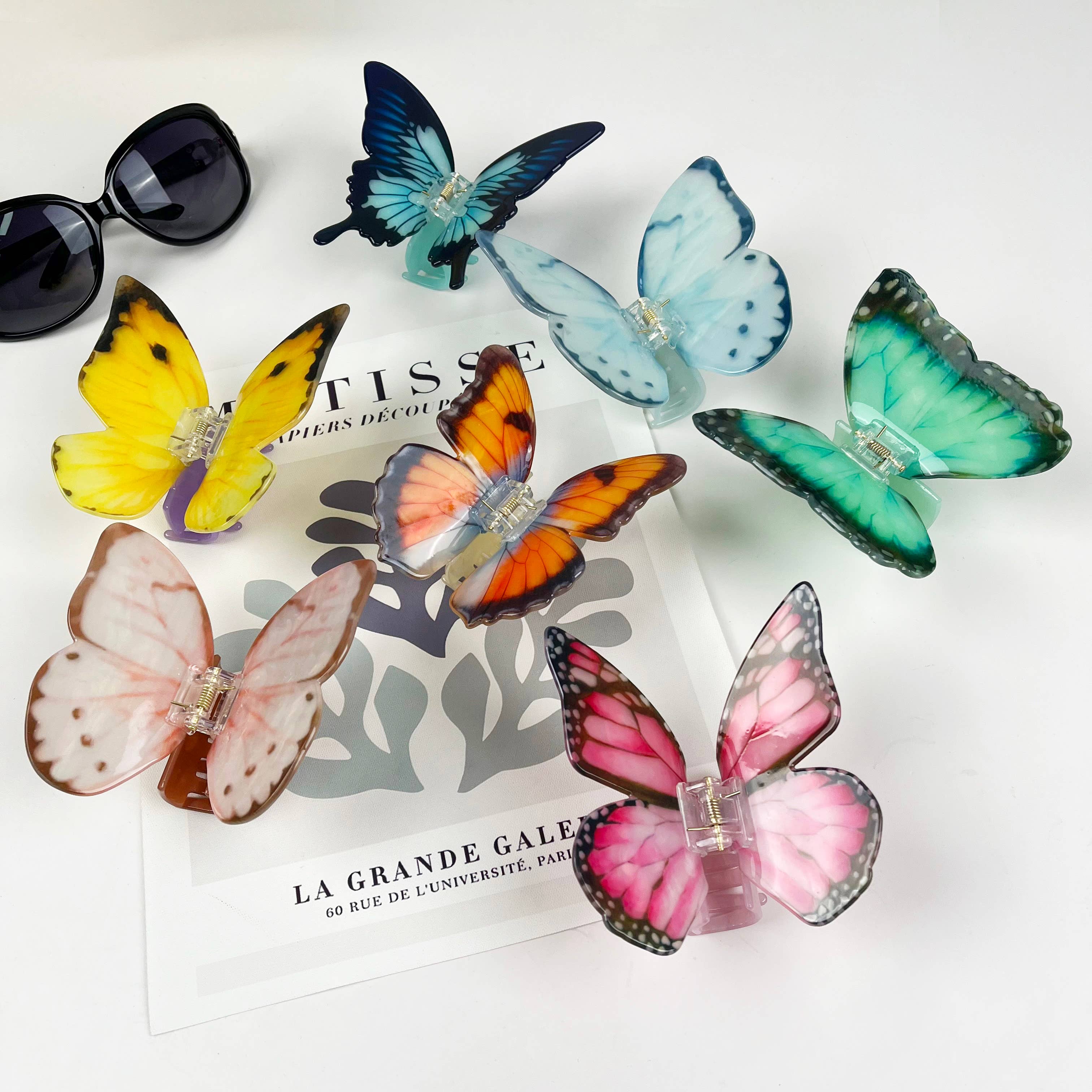 TheDivaSoap - Acetate large butterfly hair clip animal claw clips