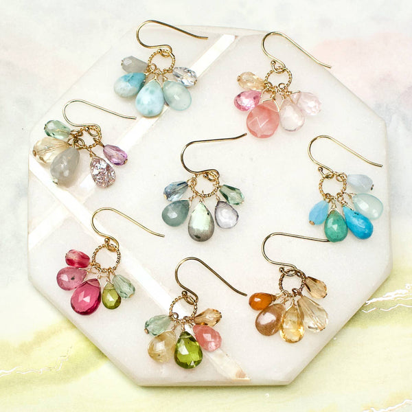 a.v. max - Semi Precious Cluster Earrings: Tundru