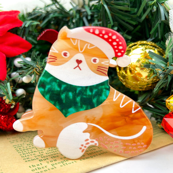 Cute Cat Christmas Hair Clip