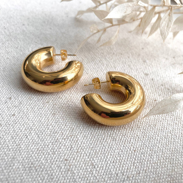 Everyday Lightweight Chunky Gold Hoops