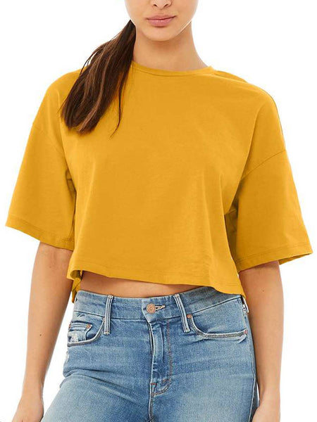 Supermaggie @ Faire - Opossum Clover Crop Tee: Mustard / Md