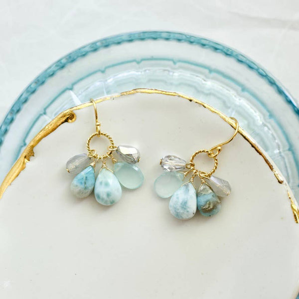 a.v. max - Semi Precious Cluster Earrings: Tundru