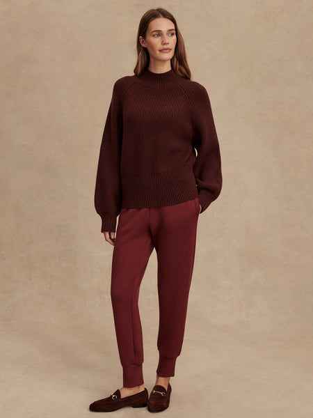 Women's Martina High Neck Rib Knit | Decadent Chocolate