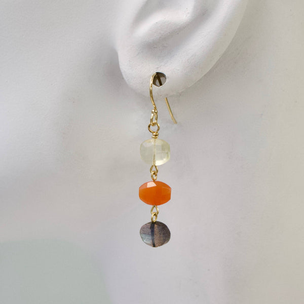 Mini Semi Stack Earrings: Smoky/Lab