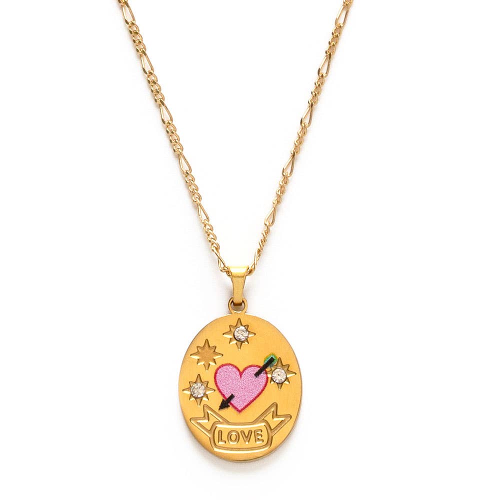 Love Pendant Necklace | Gold
