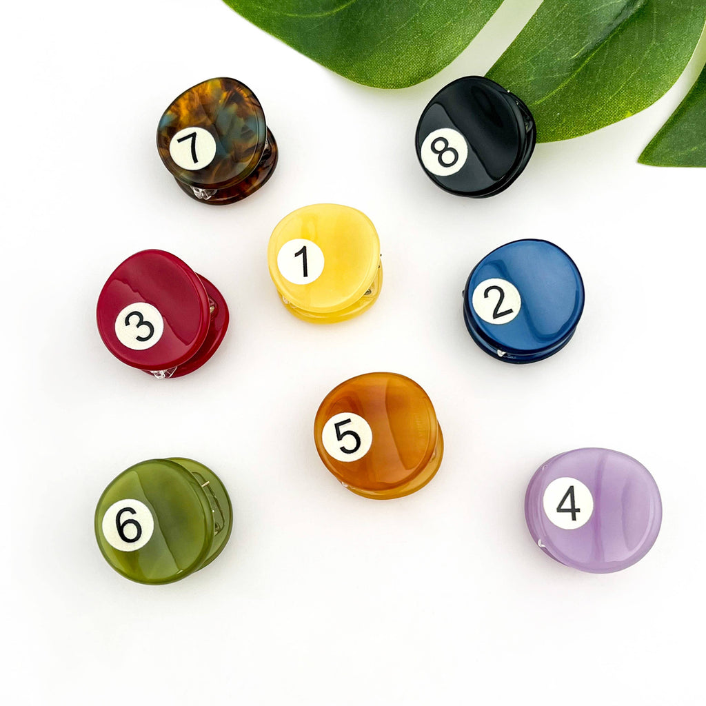 TheDivaSoap - Mini Billiard Ball Acetate Claw Clip, Colorful Hair Clip