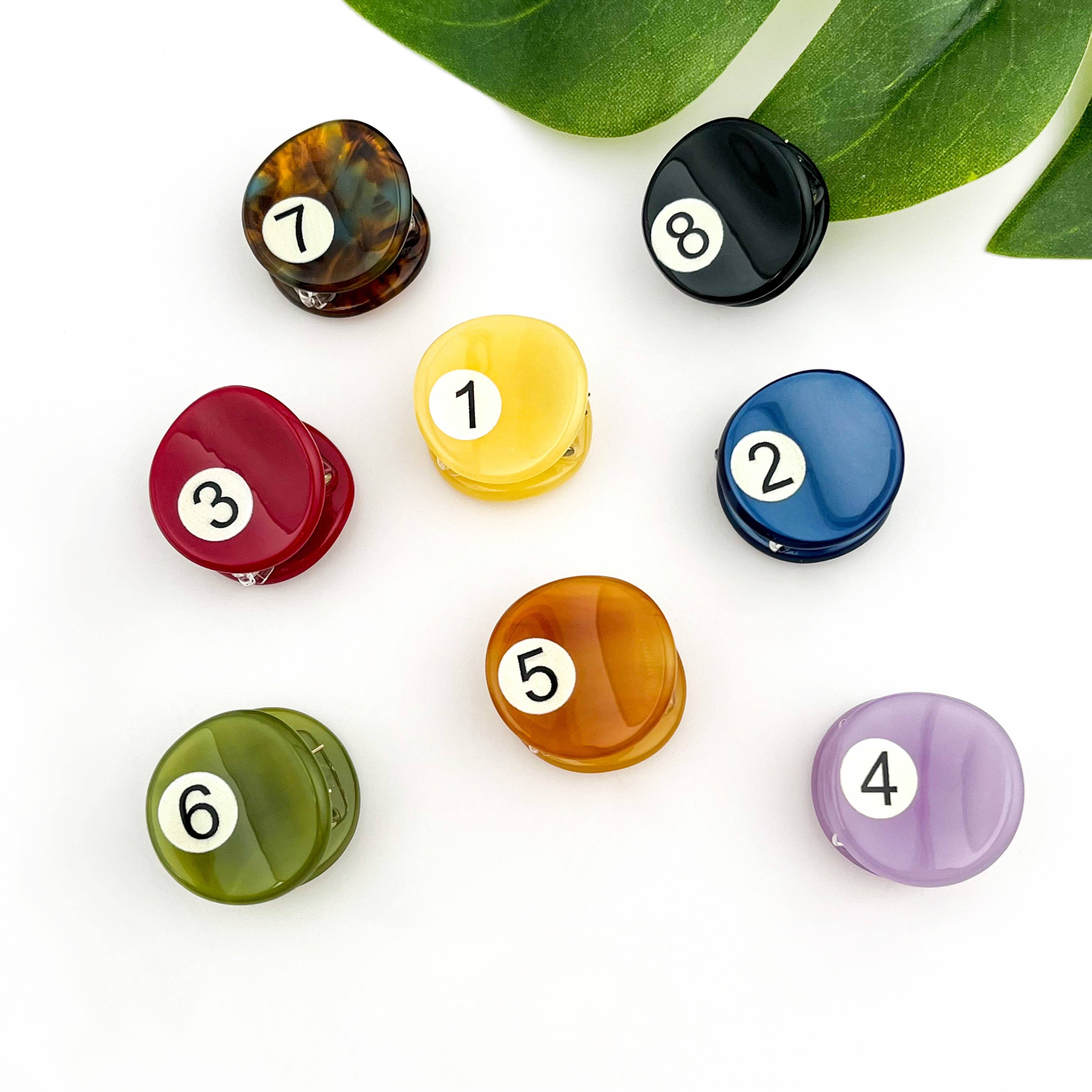 TheDivaSoap - Mini Billiard Ball Acetate Claw Clip, Colorful Hair Clip