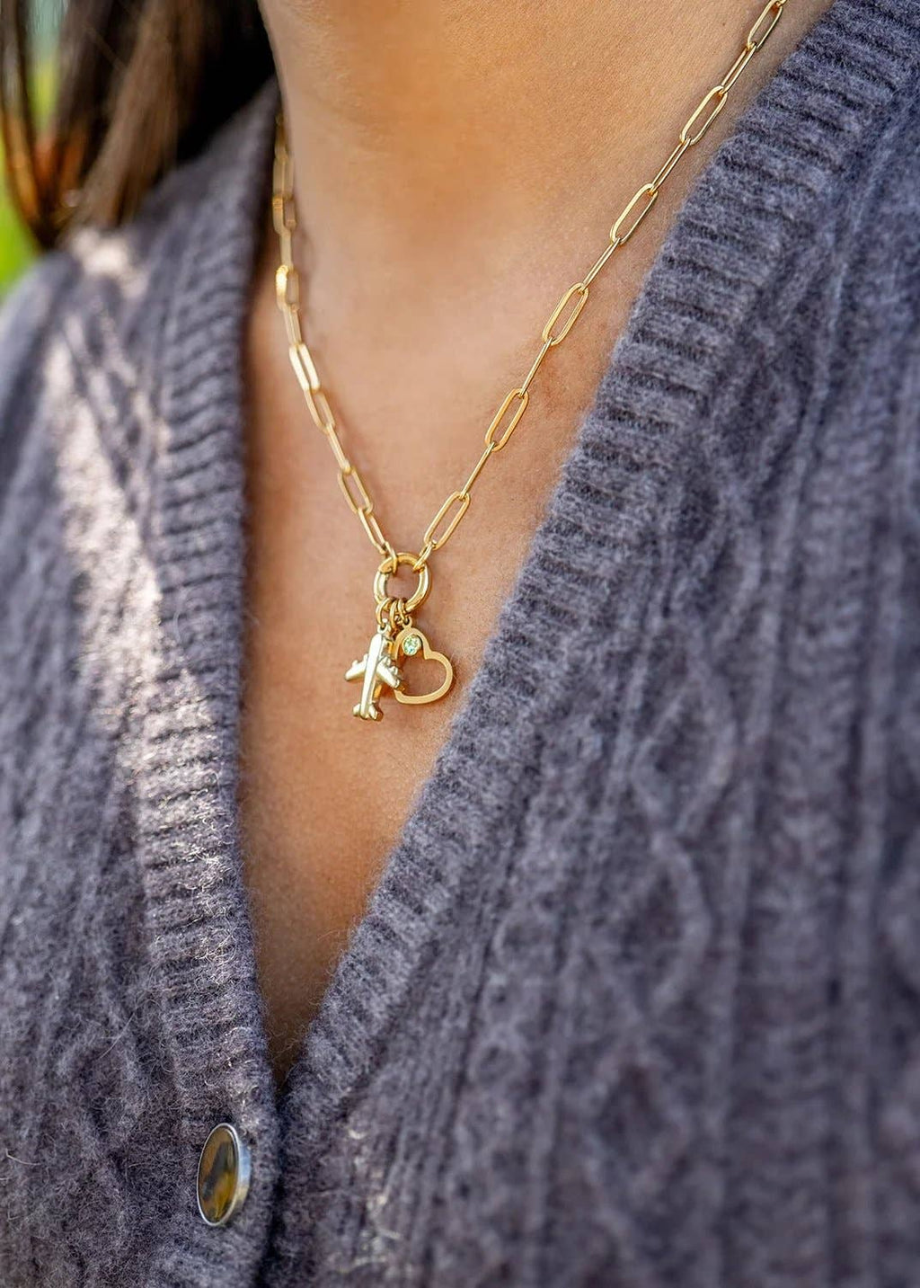 Paperclip Carabiner Charm Holder Necklace