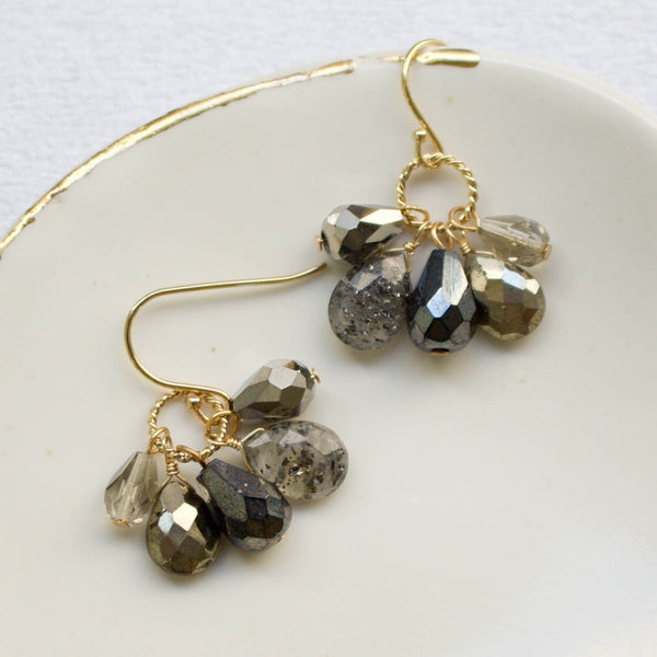 a.v. max - Semi Precious Cluster Earrings: Tundru