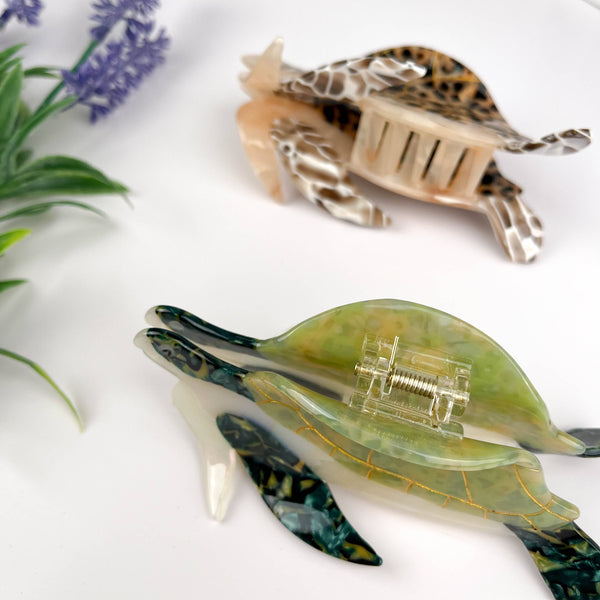 TheDivaSoap - Turtle Hair Clip,Animal Claw Clip: Green