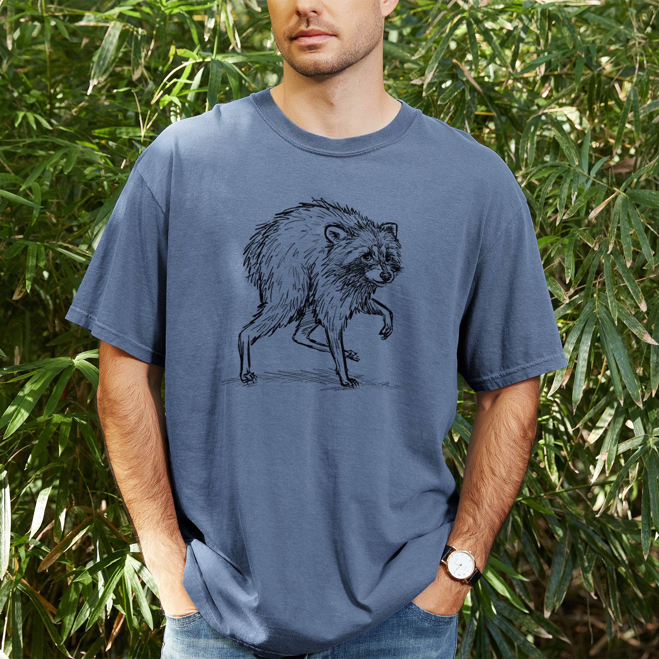 Because Tees - Short-Spine Seattle Raccoon - Unisex Comfort Colors Garment-Dyed Heavyweight T-shirt