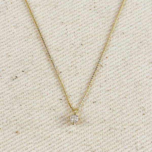 Mini CZ Solitaire Necklace