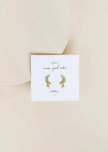 Moon Drop - Opal / Gold Earrings