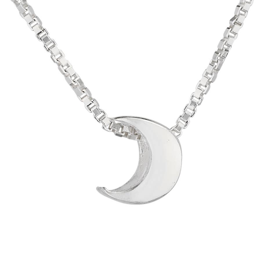 Crescent Moon Sterling Silver Pendant