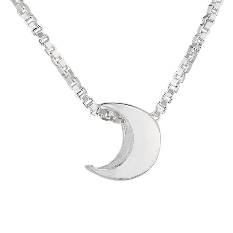 Crescent Moon Sterling Silver Pendant