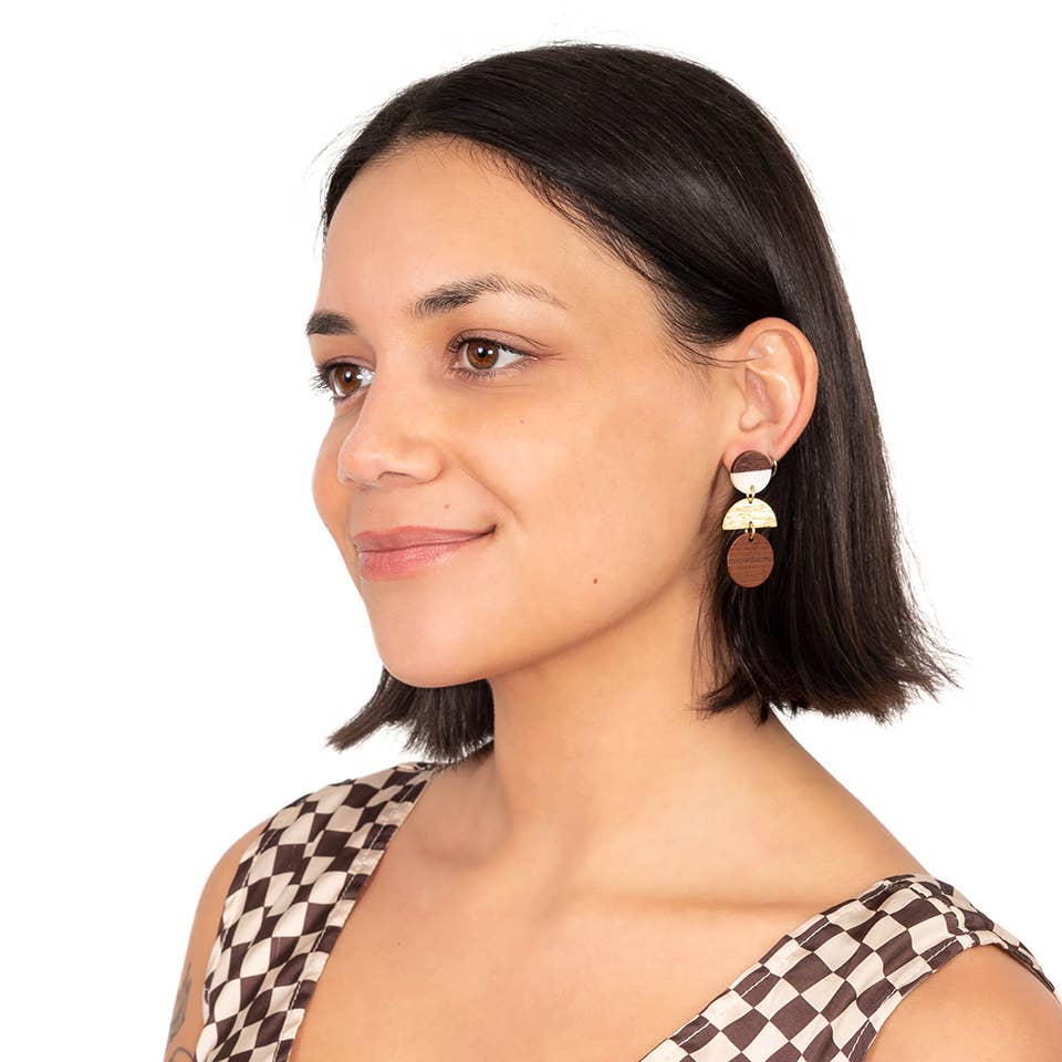 Altiplano - Wood Disc Stack Earrings