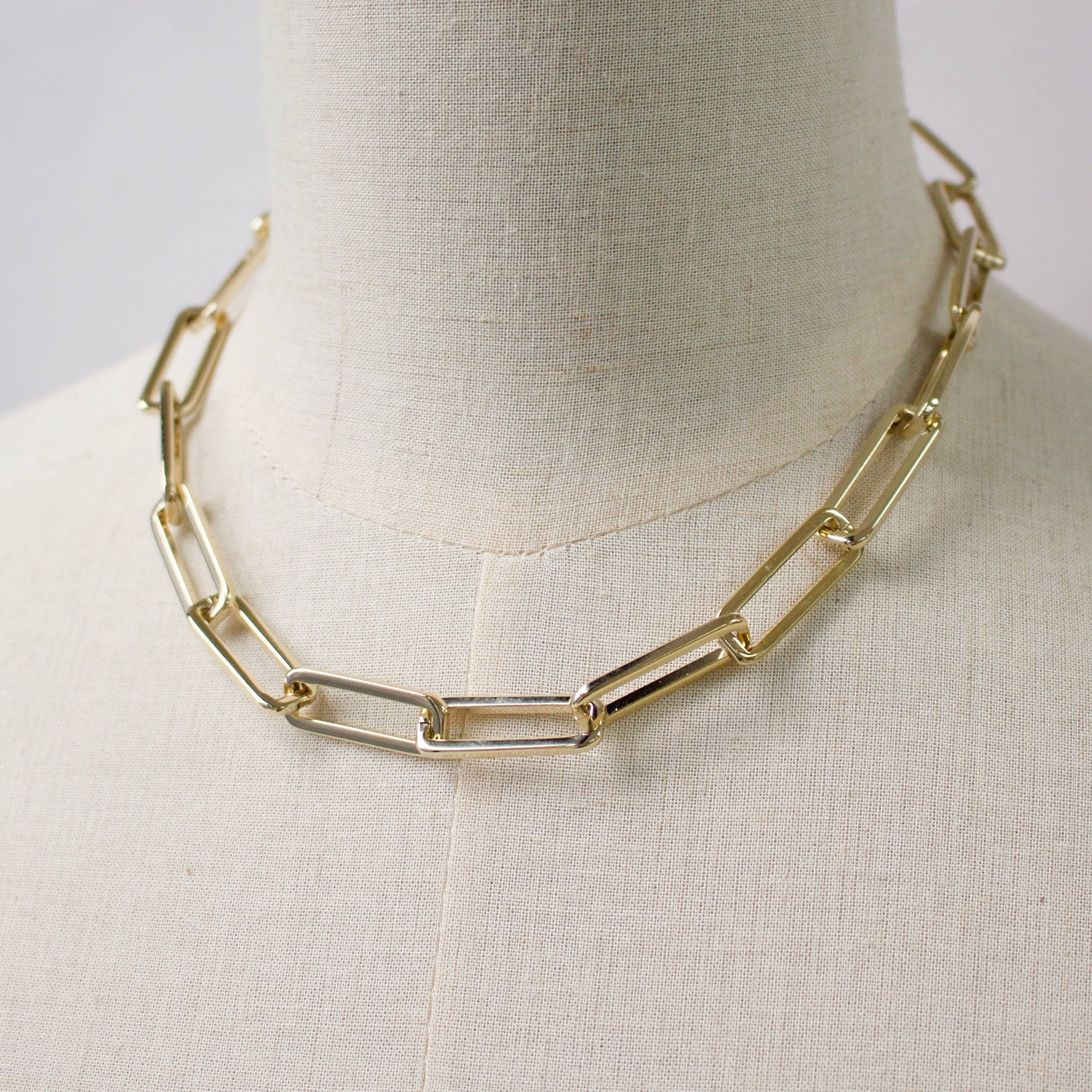 Paperclip Chain Necklace | Gold