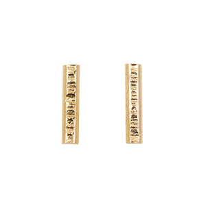 Textured Bar Stud Earrings: Goldfill