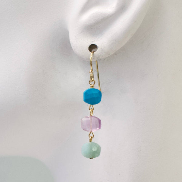 Mini Semi Stack Earrings: Emerald