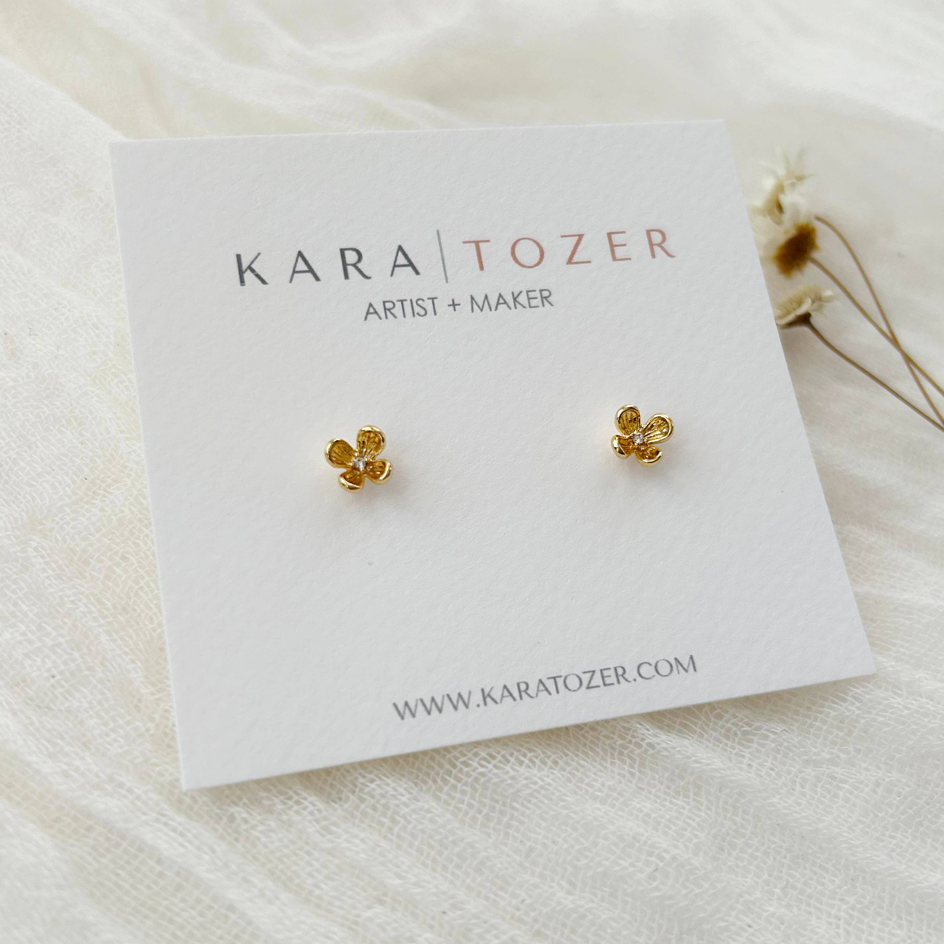 Dainty Gold Flower Studs #2