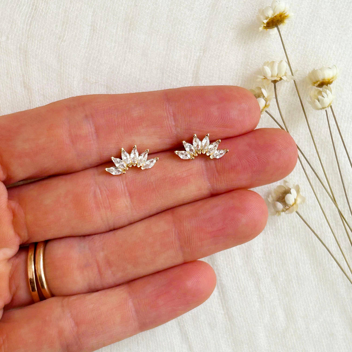 KARA | TOZER - Dainty CZ Arch Studs