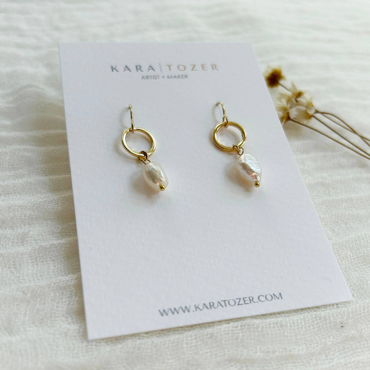 KARA | TOZER - Gold Filled Genuine Pearl Dangles