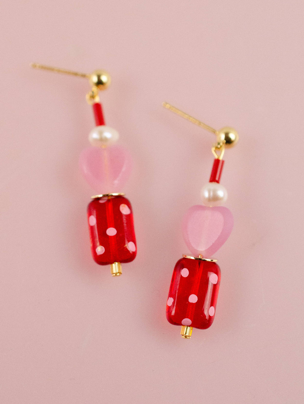 Valentina Polkadot Heart Earrings