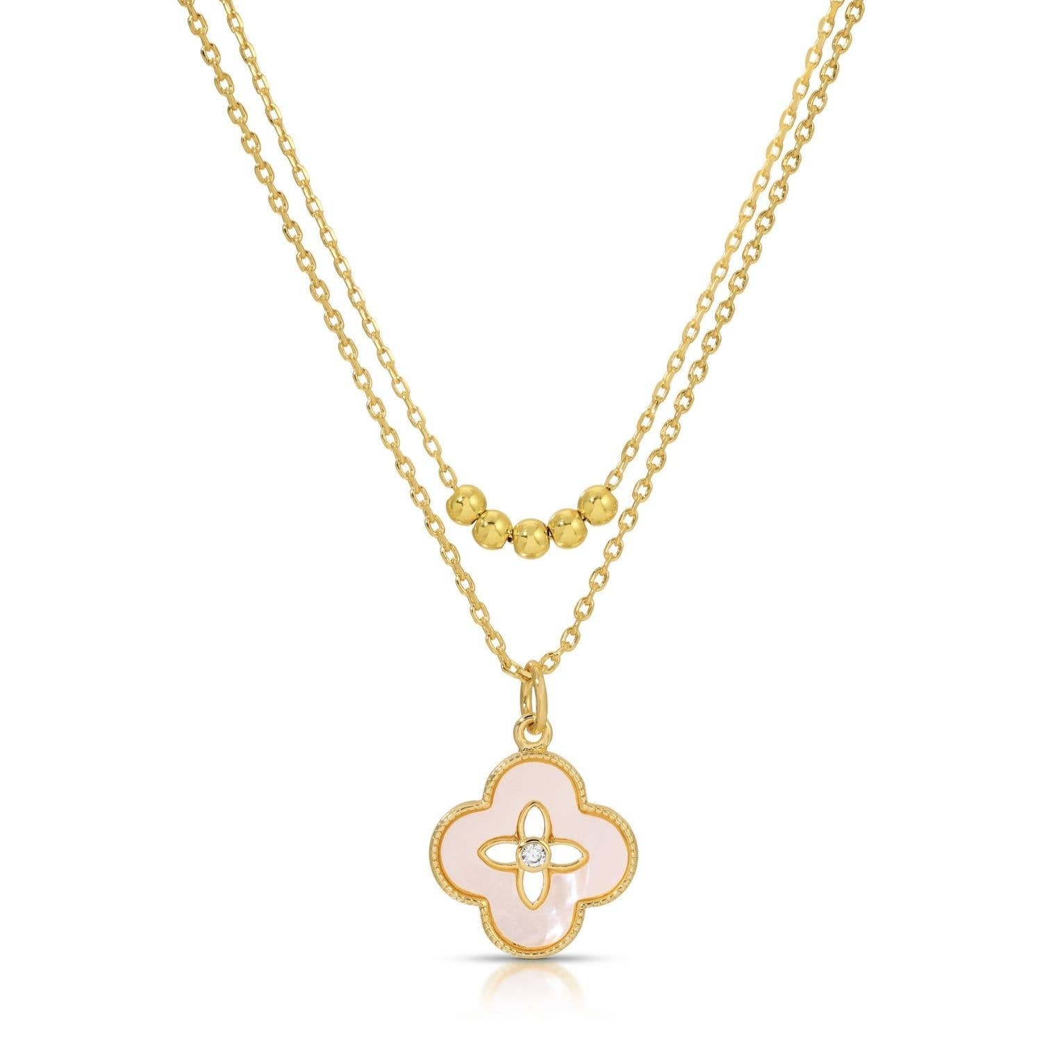 Simple Layered Quatrefoil Necklace