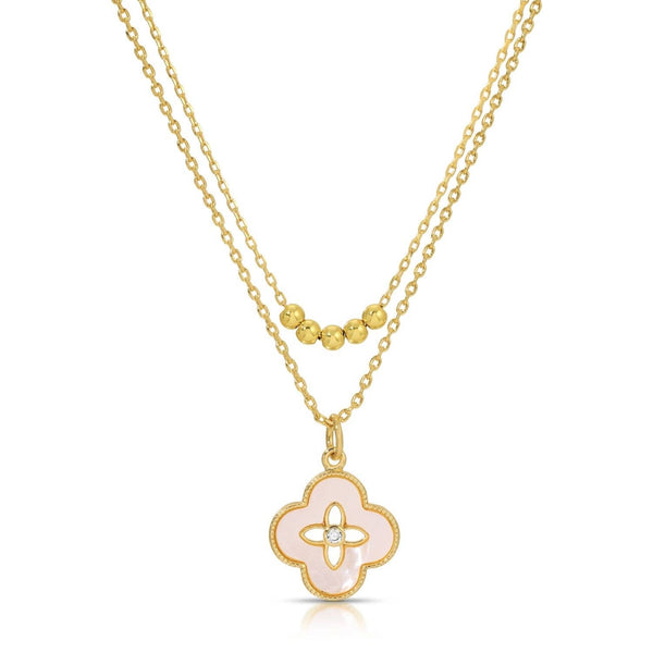 Simple Layered Quatrefoil Necklace