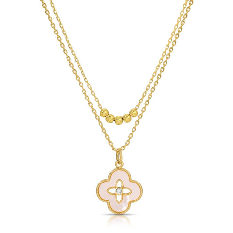 Simple Layered Quatrefoil Necklace