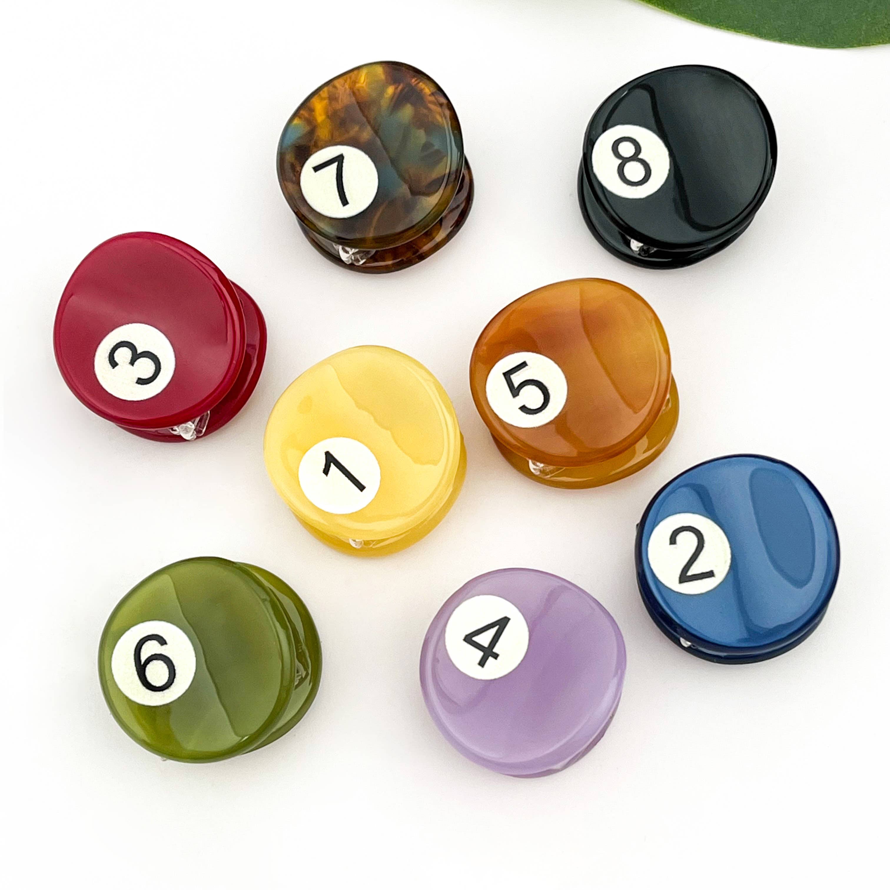 TheDivaSoap - Mini Billiard Ball Acetate Claw Clip, Colorful Hair Clip