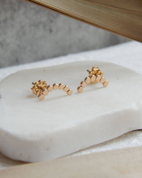 Dotted Arc Stud Earrings