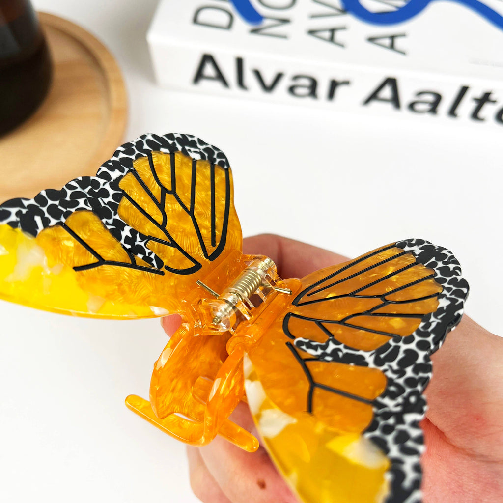TheDivaSoap - Acetate Yellow Butterfly Hair Clip, High Quality Hair Clip