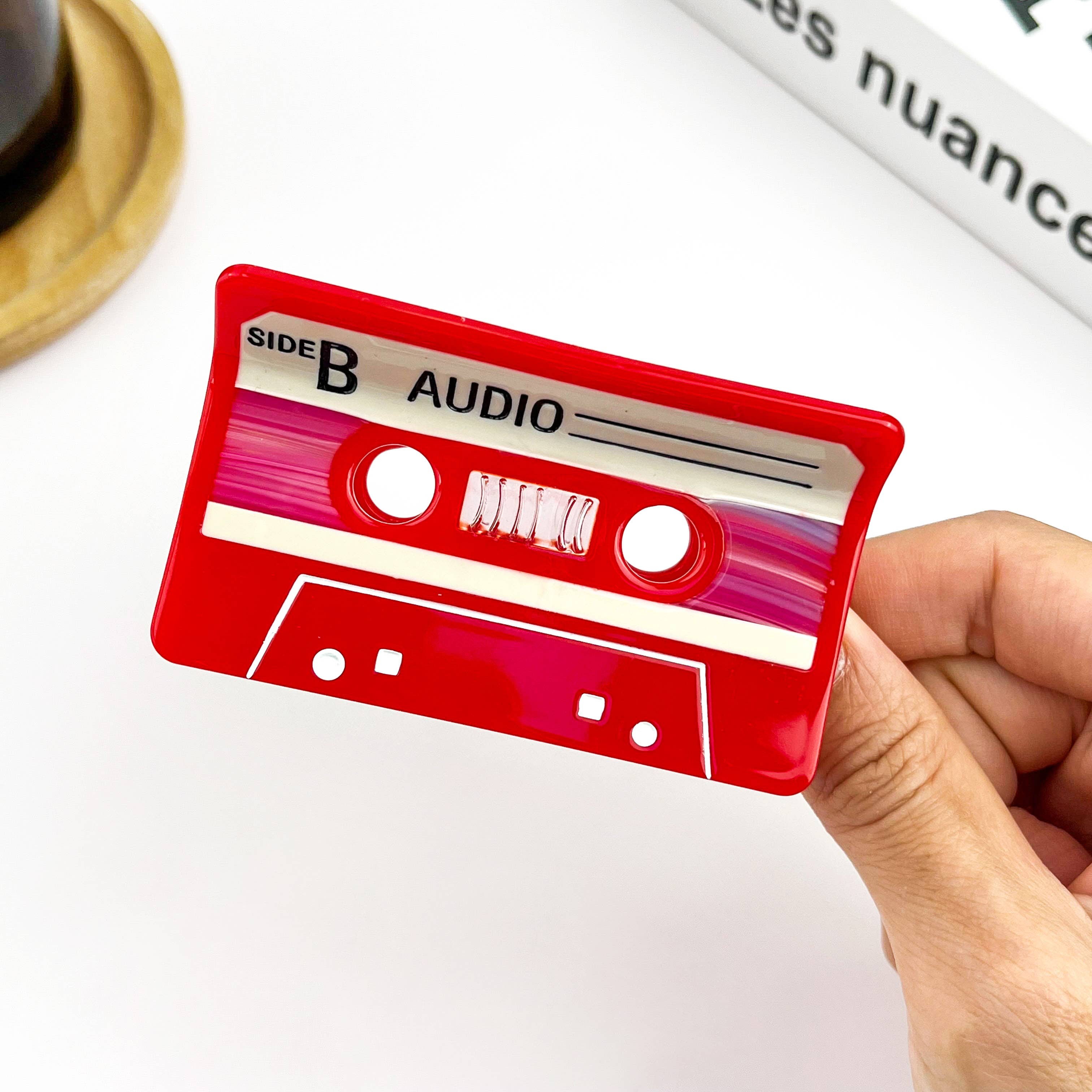 TheDivaSoap - Red Cassette Tape–Inspired Retro Hair Claw Clip