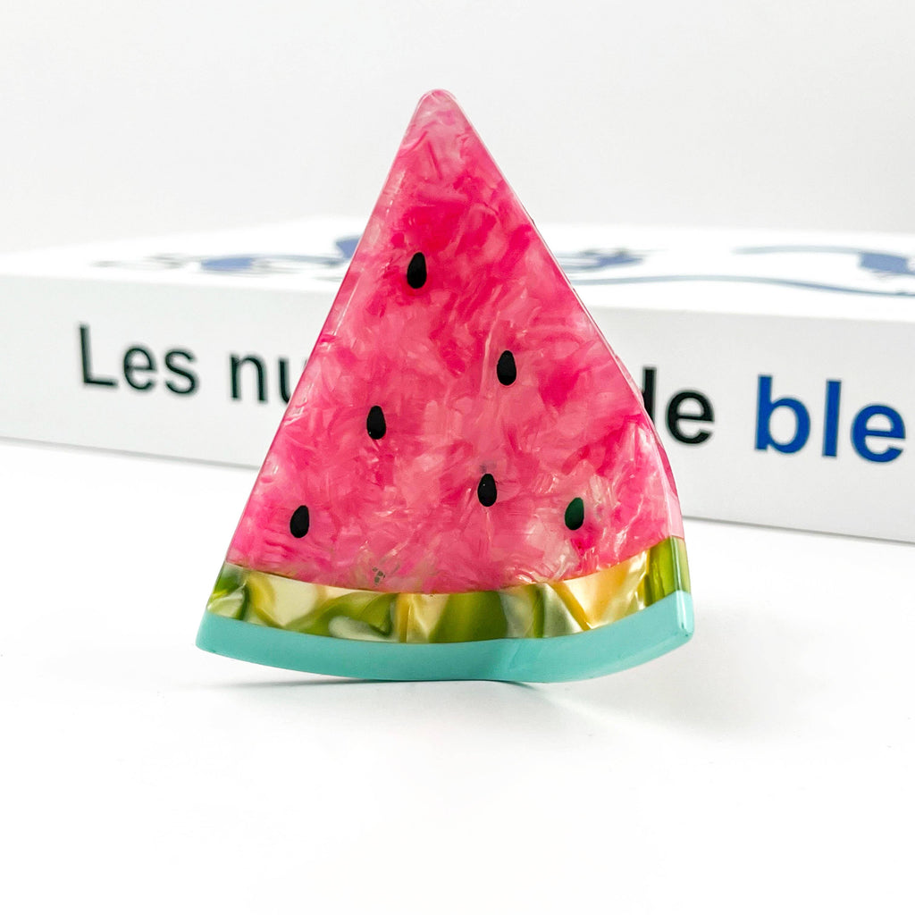TheDivaSoap - Triangular Watermelon Claw Clip, Acetate Fruit Hair Clip