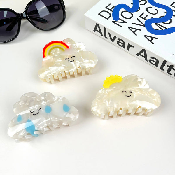 Cartoon Cloud Cartoon Claw Clips: White